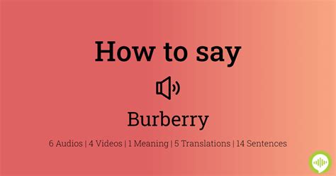 burberry sound pronunciation.